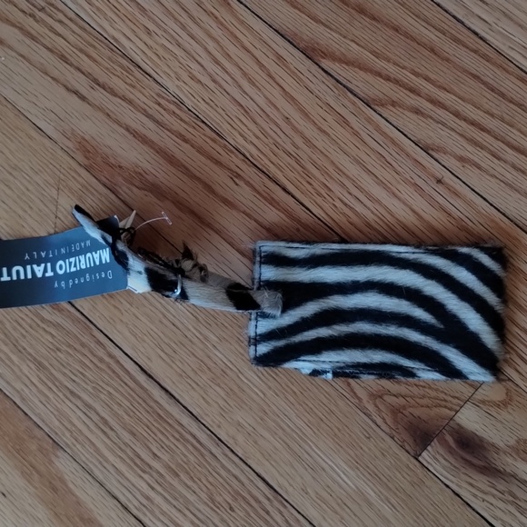 Maurizio Taiuti Luggage Hang Tag Calfhair Zebra Print Italy NWT - Picture 5 of 6